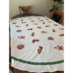 Christopher Radko Christmas Seasonal Holiday Celebrations Tablecloth White Round